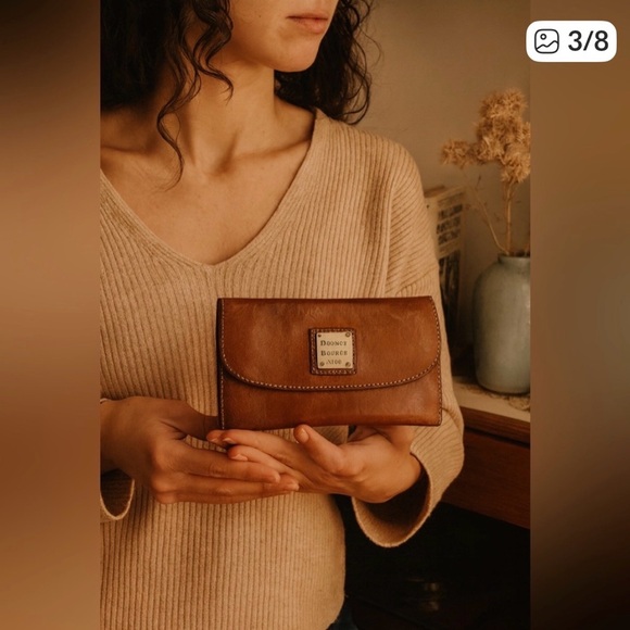 Dooney & Bourke 1975 Saddle Leather Checkbook Wallet - Picture 7 of 9